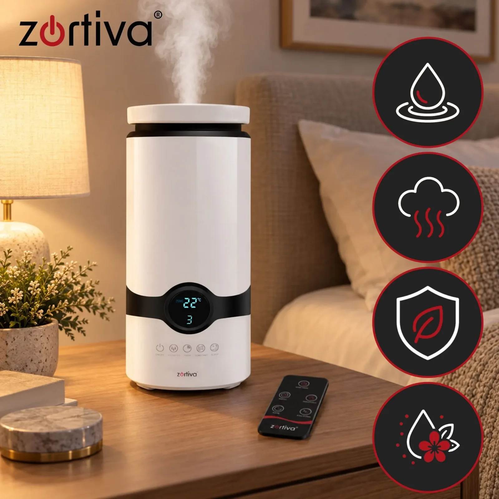 Zortiva aromaterápiás légnedvesítő