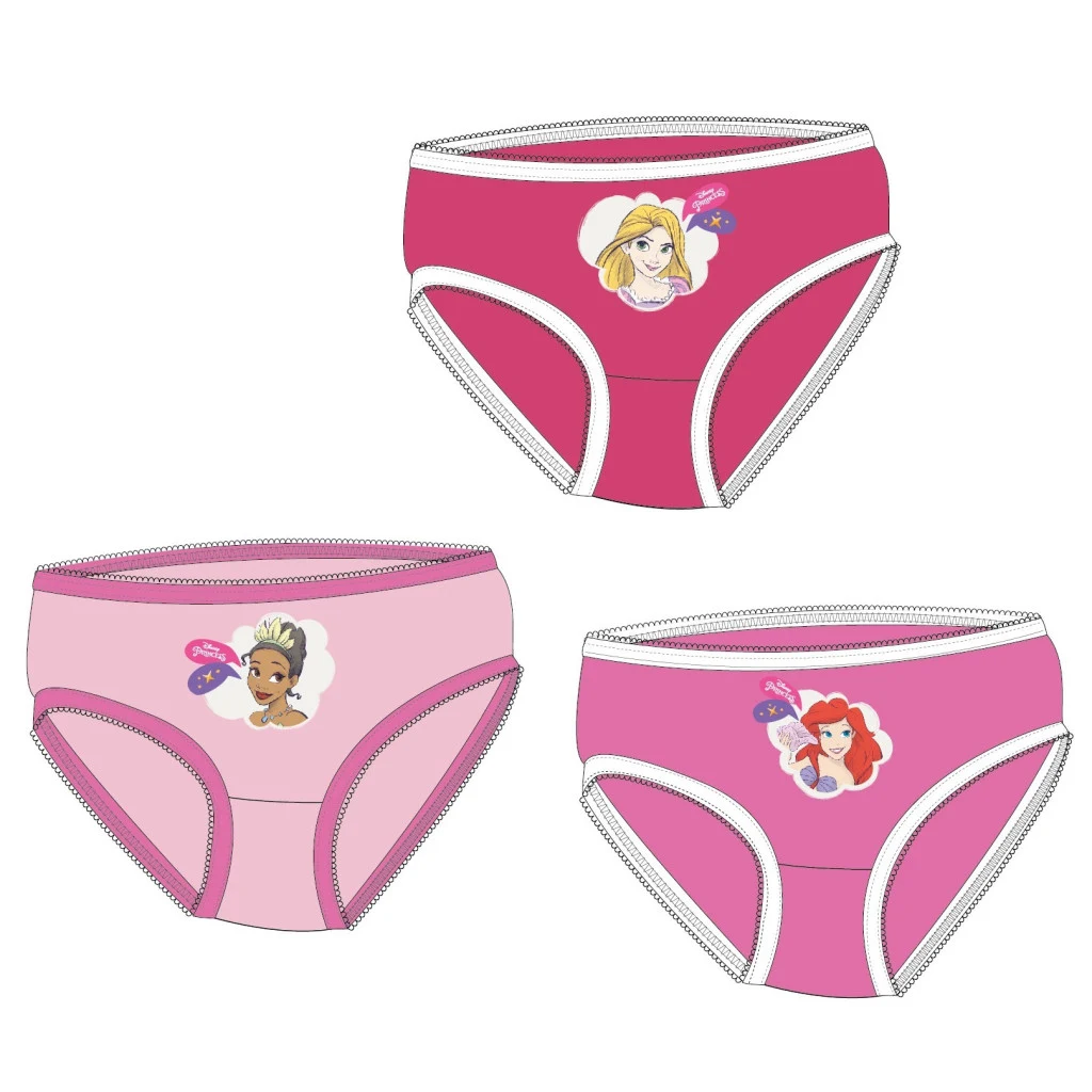 Disney Hercegnők Pink gyerek fehérnemű, bugyi 3 darab/csomag 2 - 6 év / 92 - 116 cm