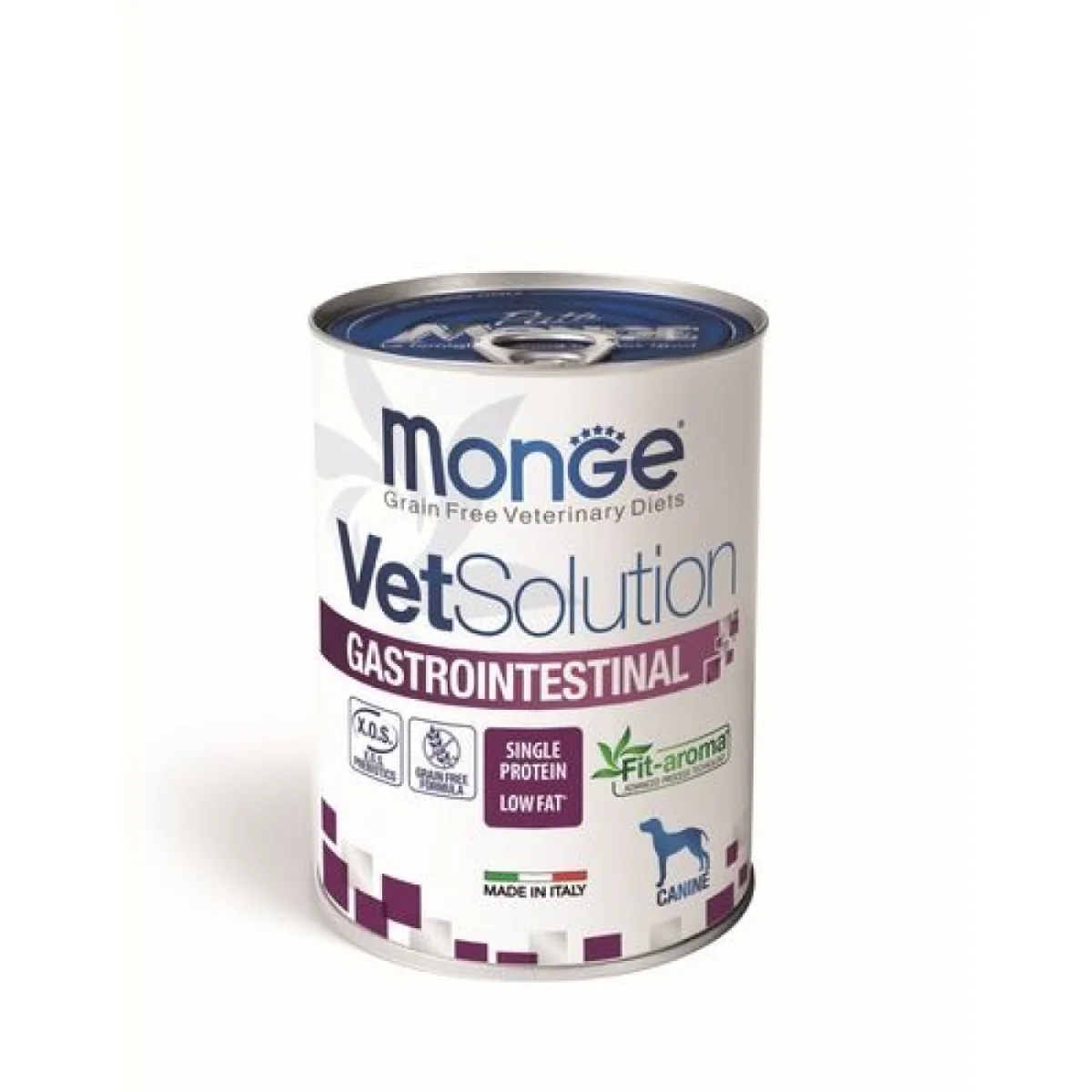 MONGE VetSolution Dog Gastrointestinal low fat 400g diétás nedves kutyatáp az akut bélrendszeri felszívódási zavarok csökkentésére