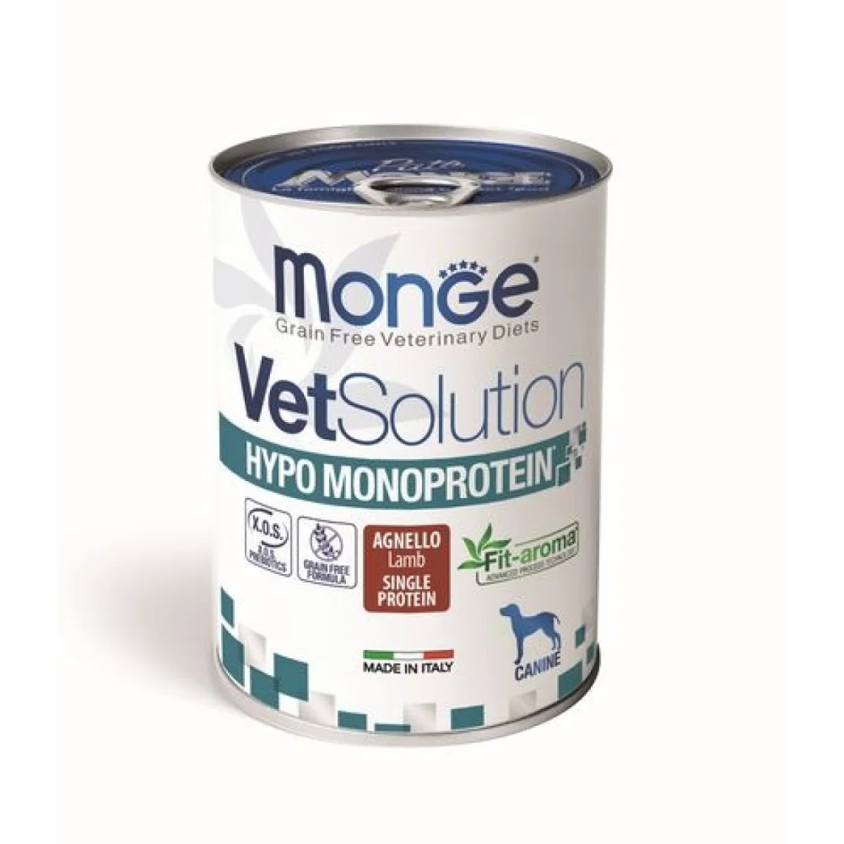 MONGE VetSolution Hypo Monoprotein Lamb 400g bárányos diétás pástétom kutyáknak az összetevő- és tápanyag-intolerancia csökkentésére