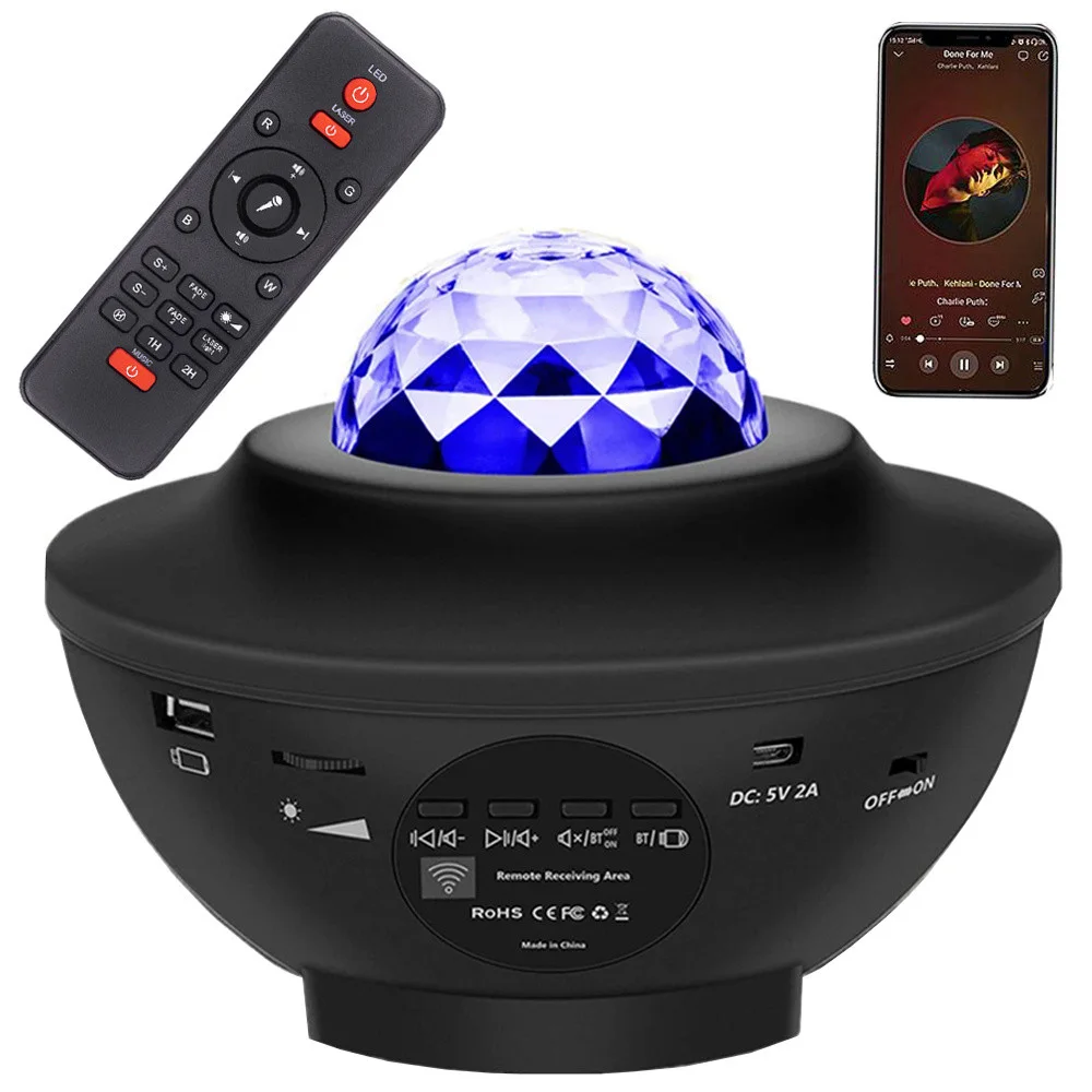 Csillagprojektor RGB LED éjszakai fény + távirányí