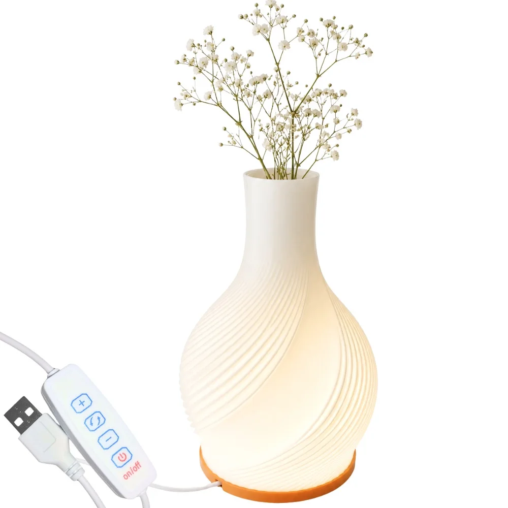 LED asztali lámpa váza 2 az 1-ben dekoratív, állít